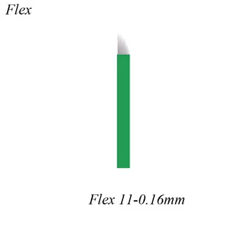 11CF 0.16 mm Roheline Nano 100tk Alaline Meik Käsitsi Kulmu Tätoveering Nõelad Microblade 2