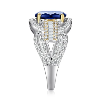 JewelryPalace Infinity 2.5 ct Ovaalne Loodud Sapphire 925 Sterling Hõbe Solitaire kihlasormus Naine Pulm Bänd Kuld 3