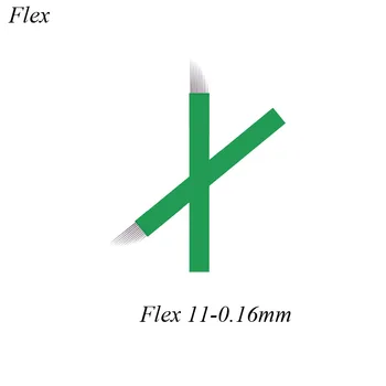 11CF 0.16 mm Roheline Nano 100tk Alaline Meik Käsitsi Kulmu Tätoveering Nõelad Microblade 3