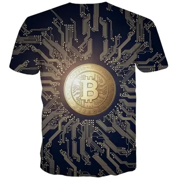 3d Tshirt Bitcoin T-särk Meestele, Abstraktse T-särgid 3d Retro Tshirt Trükitud Harajuku lõbusad T-särgid, Lühikesed Varrukad suvel Jahe Slim 4