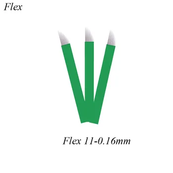 11CF 0.16 mm Roheline Nano 100tk Alaline Meik Käsitsi Kulmu Tätoveering Nõelad Microblade 4