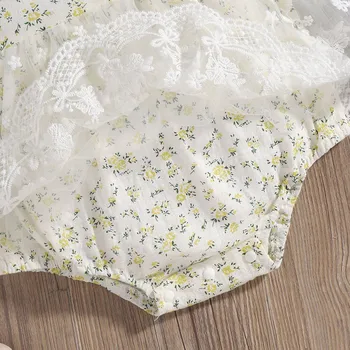 Uus Väikelapse Tüdruk Kleidid Pits Tülli Romper Printsess Kleit Varrukad lühikesed Püksid Baby Girl Suve Riideid Ruffled Õie Tüdruk Poiss Kleit 5