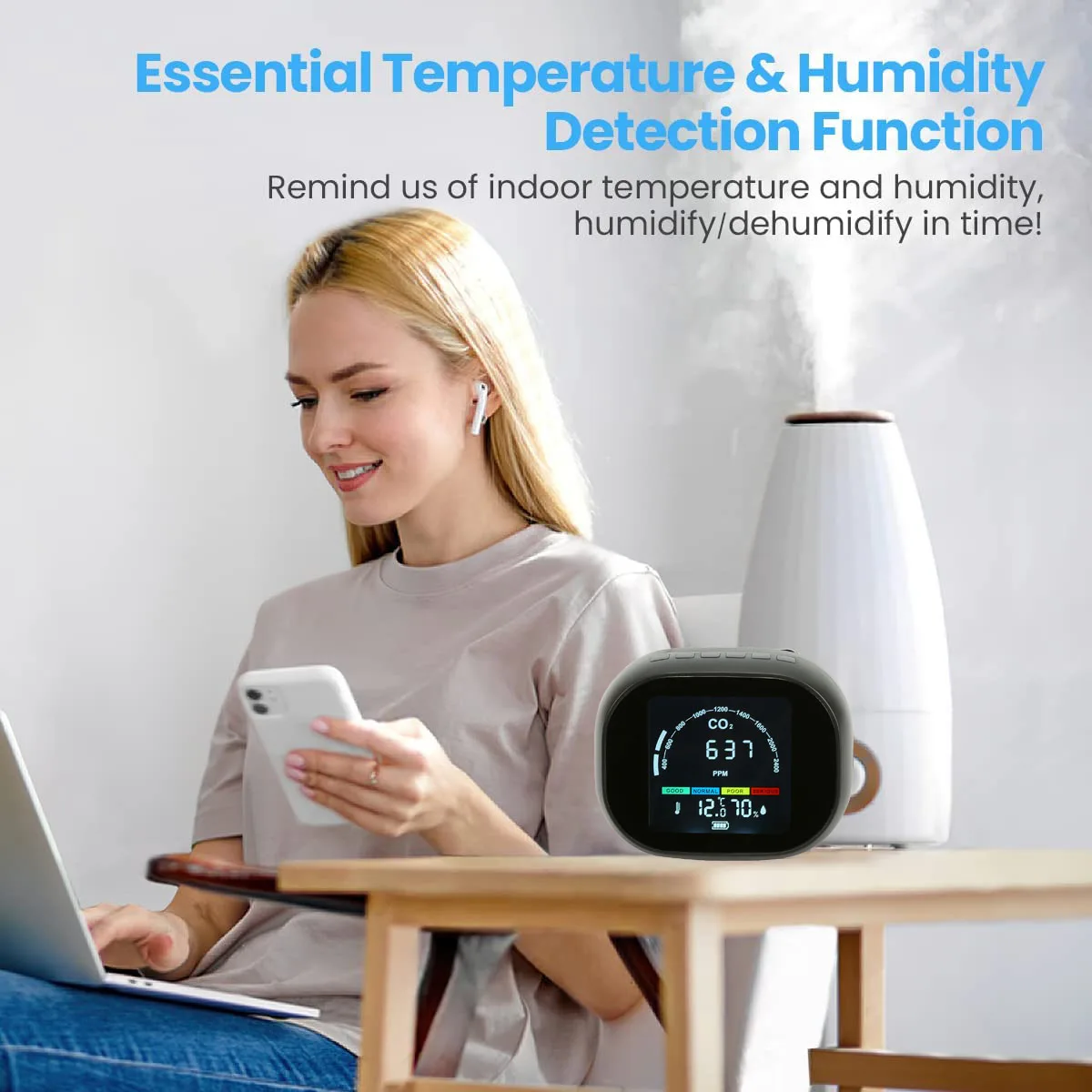 WIFI Tuya Smart Temperatuuri-Niiskuse Alarm Sensor Termomeeter Hygrometer Detektor Kodus Digitaalne Ekraan Android App Hoiatus