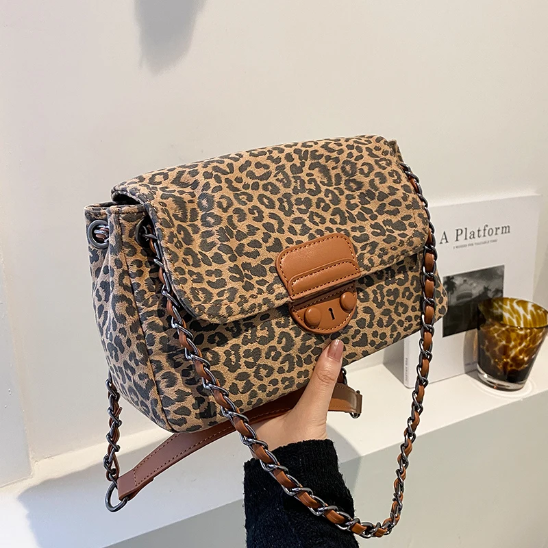 Leopard kaenla alt kott 2021 Talve Uus kvaliteetne PU Nahast Naiste Disainer Käekotis Luksus brändi Õla Messenger Kott
