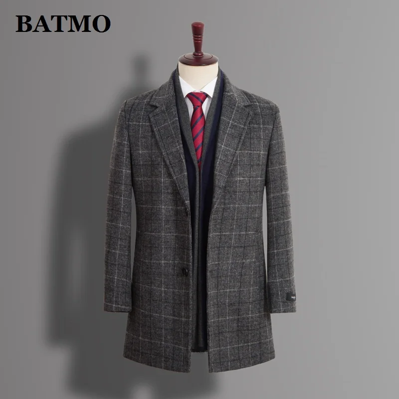 BATMO 2021 uus saabumist sügisel&talvel villa trentš mehed,meeste ruuduline villane mantel,jakid ,pintsakud, pluss-suurus XL-9XL 908