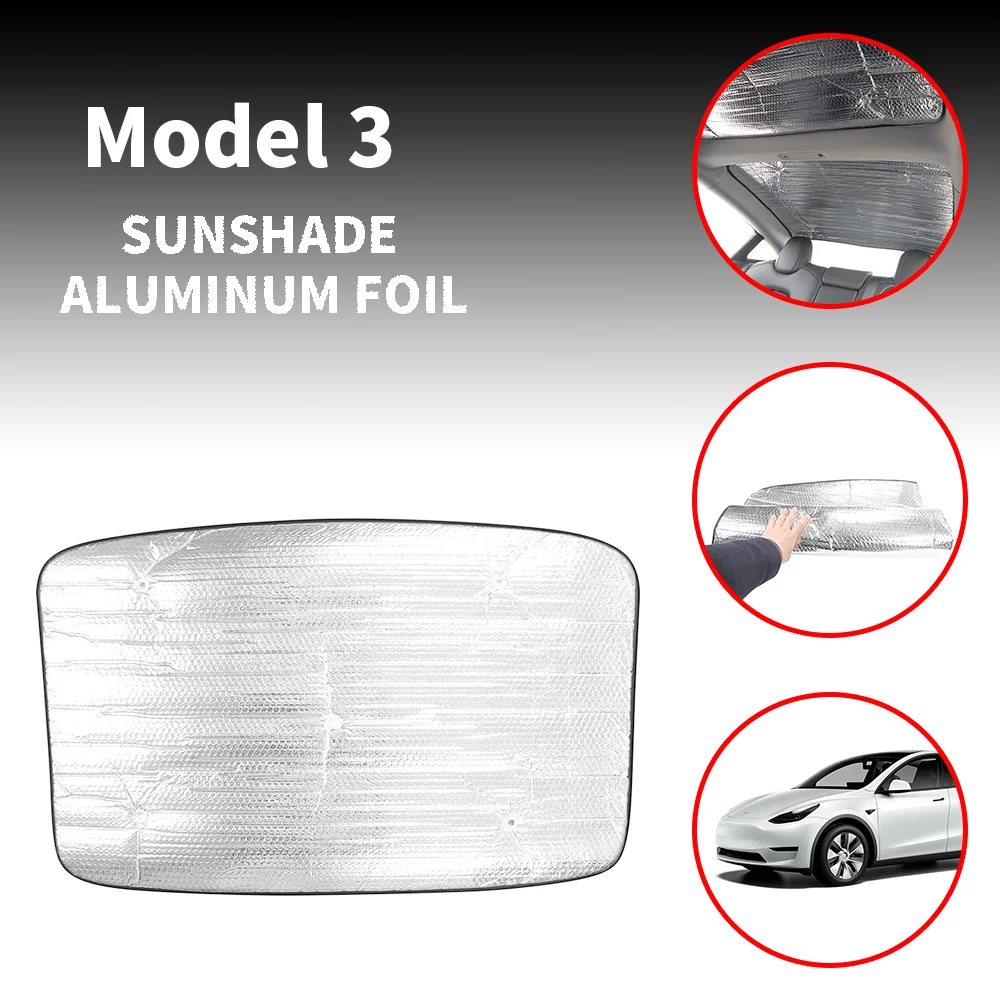 Päikesevarju jaoks Tesla Model 3 Esi-tagaklaasi Esiklaas Katuseakna Alumiinium foolium EVA Päikese Vari Anti UV kaitse Model3 2017-2021