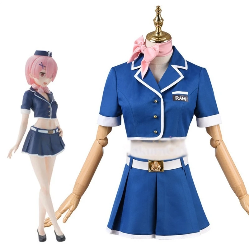 Kohandatud Suurus Anime Re:Null Rem/Ram Cosplay Kostüüme, Naised, Tüdrukud Halloween Pool Stjuardess Riided Ühtne Kostüüm Kleit Riided 0