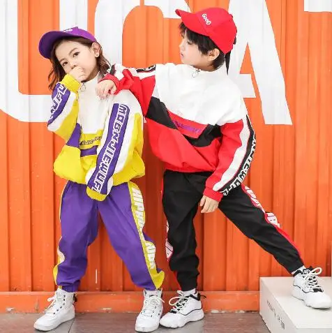 Laste Street Dance Riided Tüdrukutele Poiste Vabaaja Tracksuit Teismelised Lapsed, Hip-Hop Pika Varrukaga Topid Püksid, Kaks Tükki Set