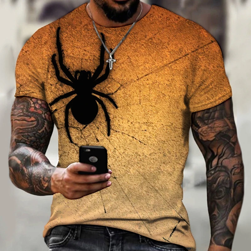 Suvine Meeste T-Särk Spider T-särk 3D Print Mood Meeste riided Loomade Tops särk Meeste T-särk Naljakas Õudus Tees Meeste riided 0