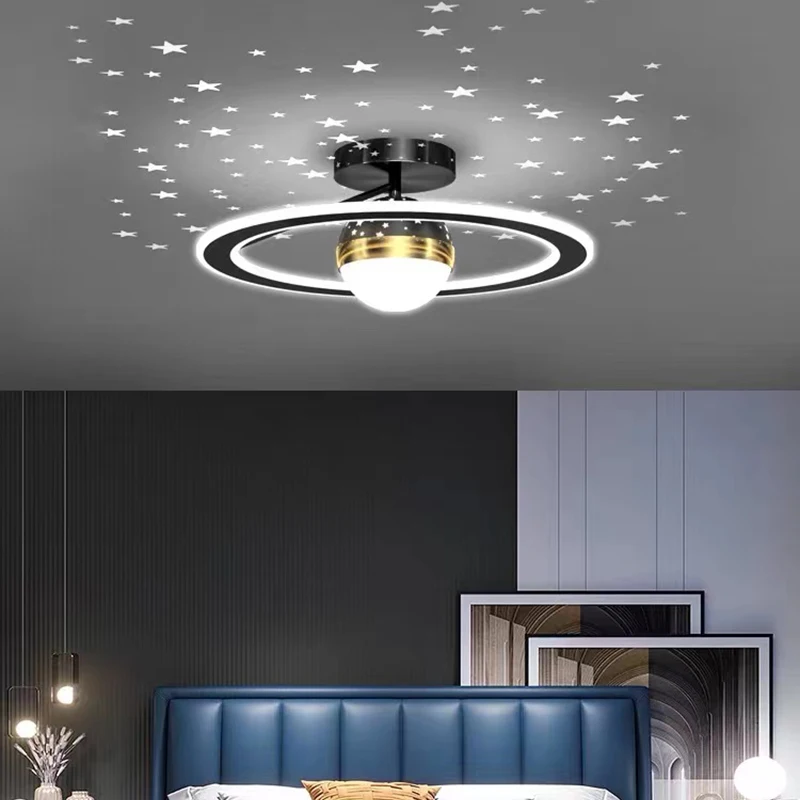 Kaasaegne LED-ring star lae lamp kodu magamistuba, laste tuba uuringu teenetemärgi valgustus Põhjamaade lihtne läikiv luksus kerge