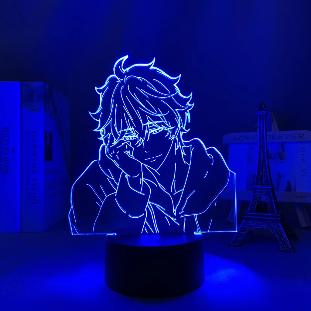 Anime Led Light Tasuta Kisumi Shigino eest Magamistuba Teenetemärgi Nightlight Sünnipäeva Kingitus Tuba Decor Tabel 3d Lamp Tasuta 0