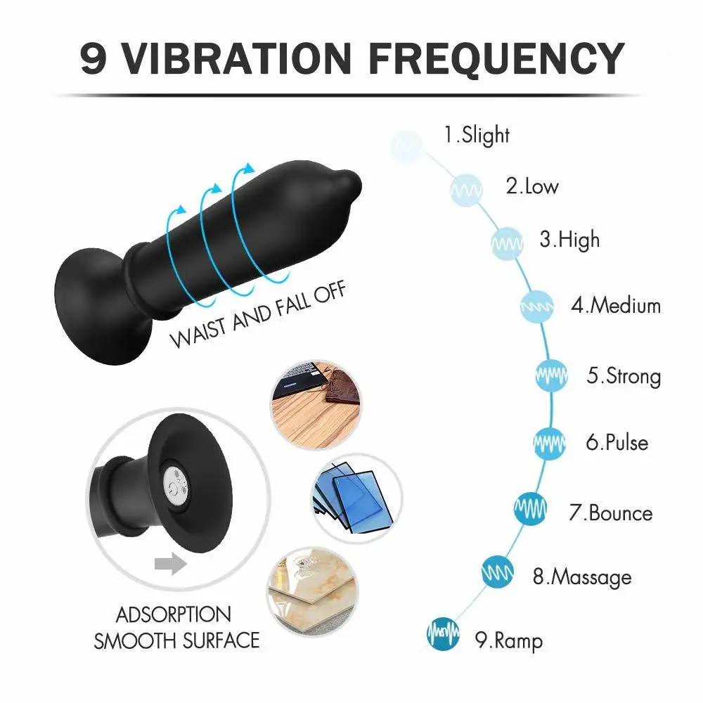Puldiga Vibraator Anaalseks Mänguasjad Eesnäärme Massager 9 Vibratsiooniga, Silikoonist G-Spot Treener, Veekindel Meeste, Naiste Paar 1