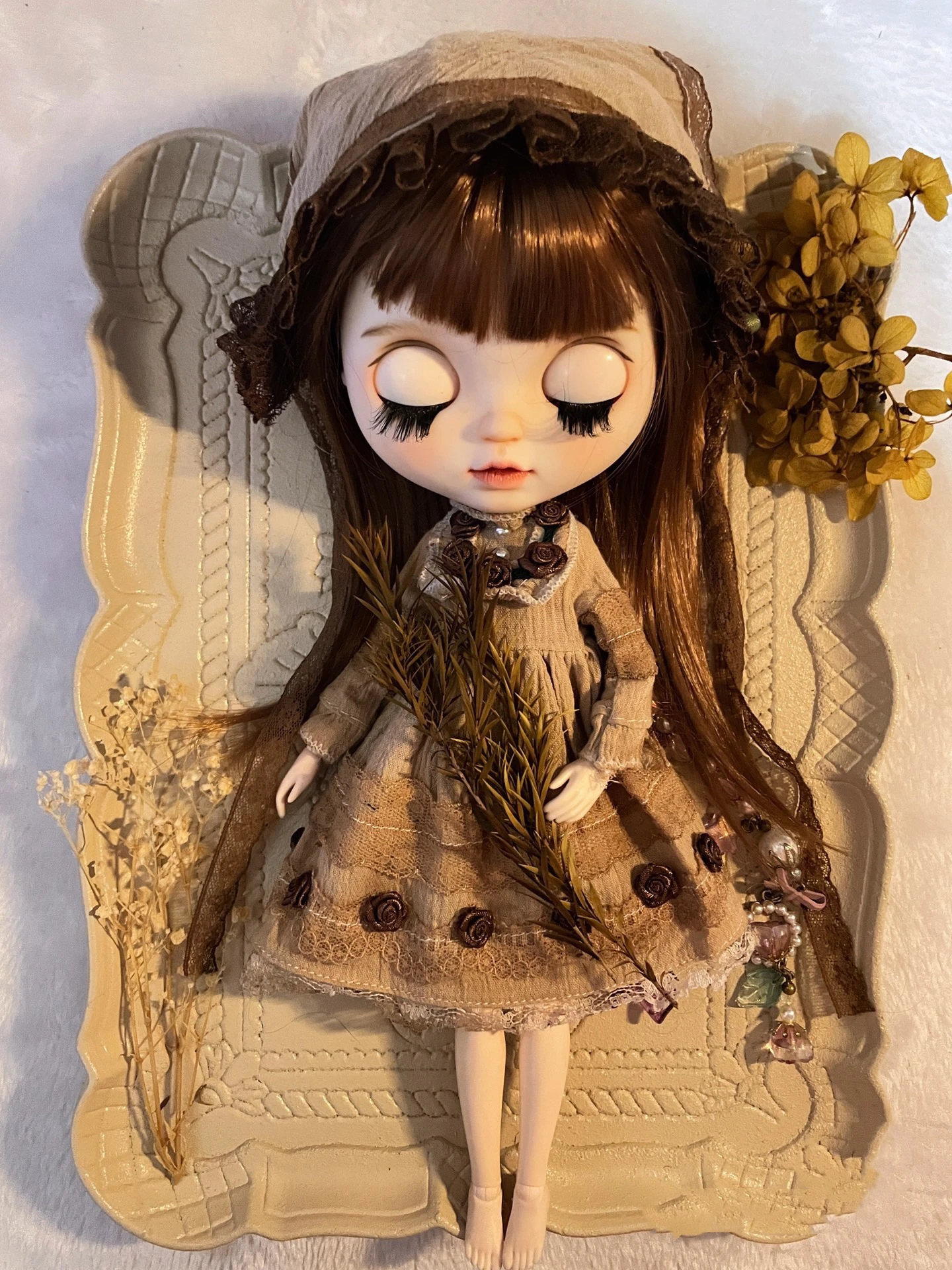 Tee värvimine seeria Blythe riided kleit Must Roosa seelik kaste 1/6 30cm BJD anime girl (Sobib Pullip,Ob24, Licca) 1