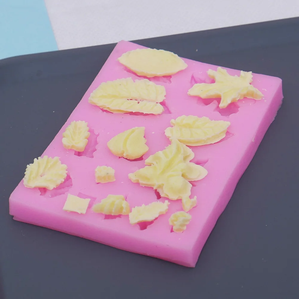 Silikoon Küpsetamine Candy Kook Dekoreerimiseks Hallituse Sugarcraft Fondant Hallituse Jätab DIY Kook Teenetemärgi Tööriist 0