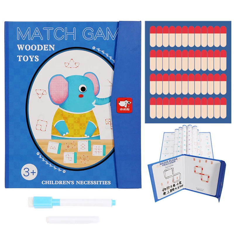 Montessori Puidust Raamat Clip Mõtlemine Vaste Mängu Magnet-Matemaatiline Puzzle Loogilist Mõtlemist Lasteaed Õpetamise Abi Mänguasjad