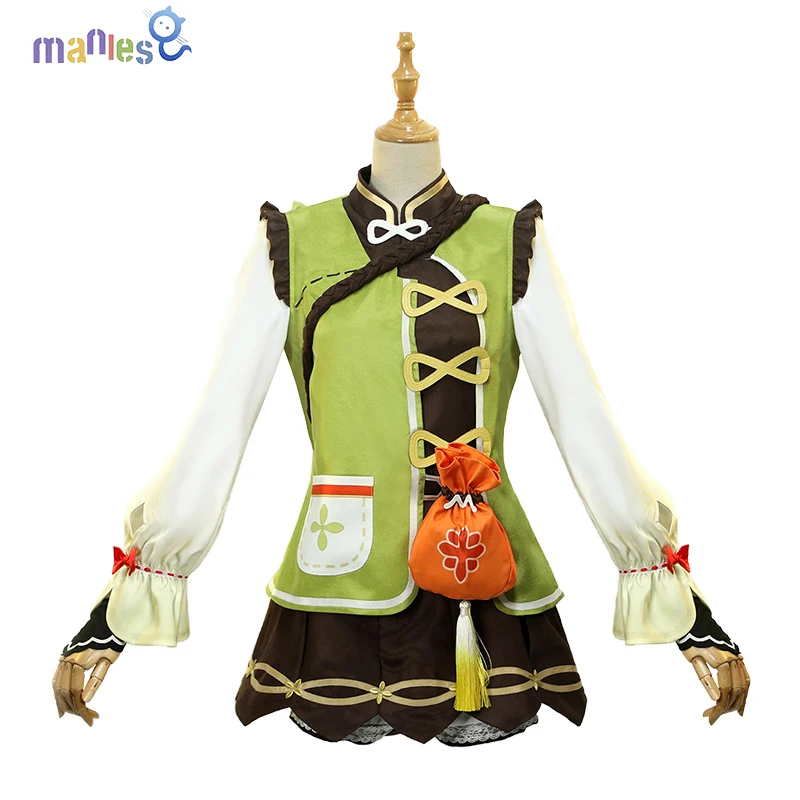 Manles Mäng Genshin Mõju Yaoyao Cosplay Kostüüm Parukas Genshin Mõju Cosplay Halloween Armas Komplekt 2