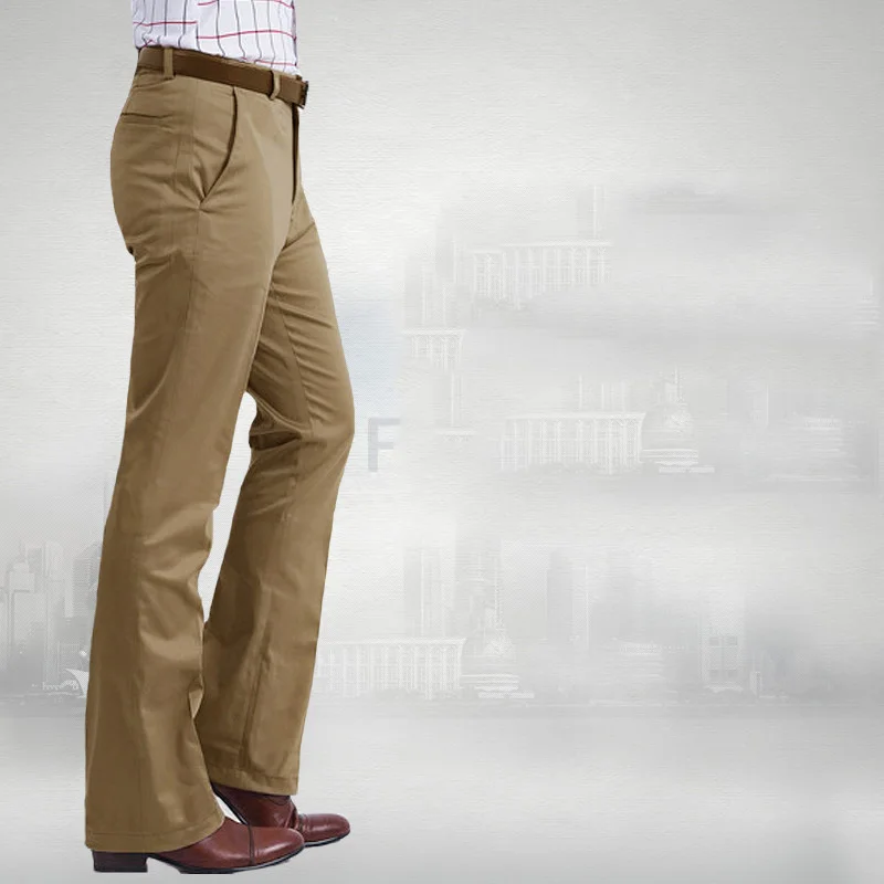 2019 Kevadel uus lahvatas püksid Meeste vabaaja püksid Briti vaba aja veetmise kahki värvi kuum jalad pikad püksid 2