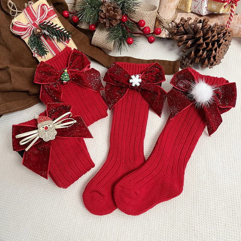 Jõulud Teemastatud Tahke Sokid Sügisel ja Talvel, Uus Puuvillane Laste Sukad Armas Naiste Punane Roheline Sokid Plaadile Diseño Mujer