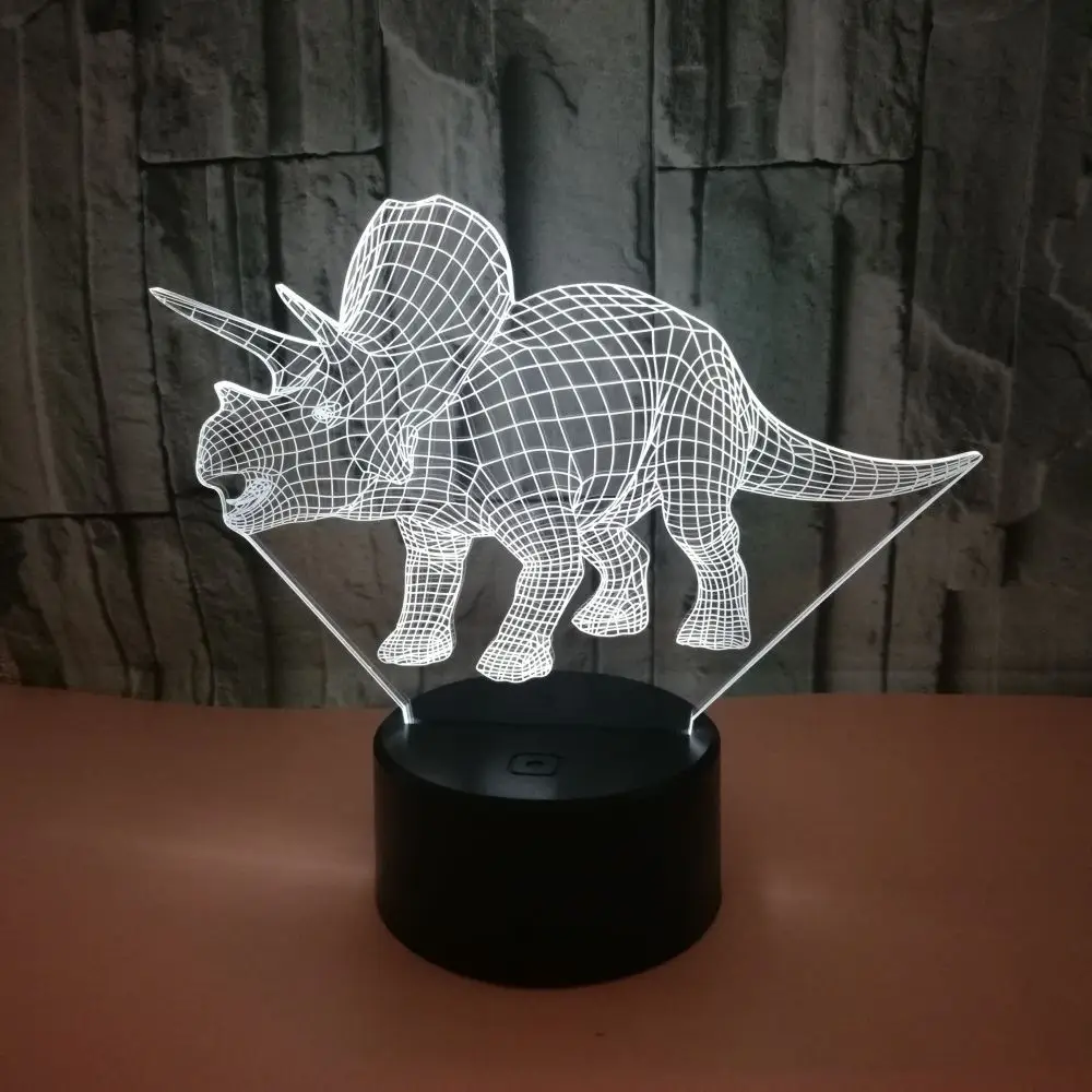 Dinosaurus 3d Nightlight Värviline Puutetundlik Led Lamp, Stereo Visuaalne Kingitused Atmosfääri 3d Kerge FixturesLuminaria Led Lapsed Valgustus Lambid