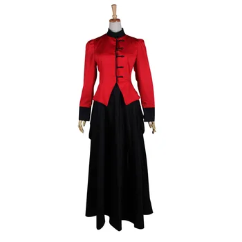 Kodusõda Kleit Gooti Lolita Keskaja Victoria Southern Belle Kleit Punane Ja Must Täiskasvanud Naised Halloween Cosplay Kostüüm