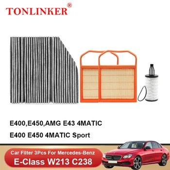 TONLINKER Salongi Õhu Filter, Õli Filter Mercedes Benz E-Klass W213 C238 2016-2022 E400 E450 AMG E43 4MATIC Sport Mootori M276