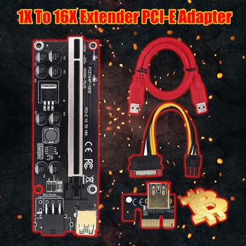 VER009S PCI-E Ärkaja Dual Card Adapter 6Pin Kaart PCIe 1X kuni 16X Extender Kaardi USB 3.0 Data Kaabel BTC Kaevandamine Kaevur