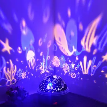 LED Tähistaevast Projektor Tuli Koju Pöörlev USB-Laadimine Lapse Uni Kerge voodi kõrval Laua Lamp Ümmargune Pall Jõulud Decor Light