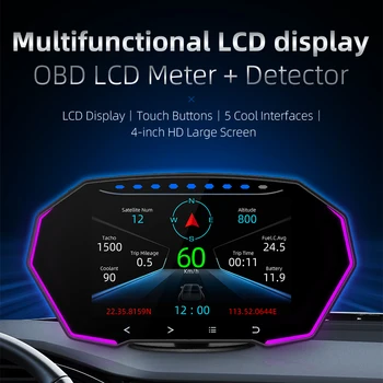 Uus Auto F11 HUD 4Inch Head Up Display Kiiruse Spidomeeter Digitaalne Näidik OBD-GPS-Süsteemi Gradiometer Sõiduki Auto Diagnostika Tööriist