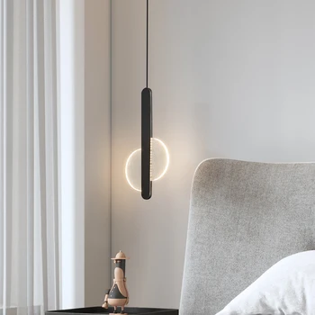 2022 Kaasaegse kerge luksuslik must läikiv LED magamistuba öö lühter kõik vasest ühe minimalistliku väike lühter