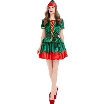 4tk/Set Täiskasvanud Naiste Christma Santa Claus Elfi Kostüüm Kostüüm Uue Aasta Pidu Xmas Riided Santa Claus cosplay Riided