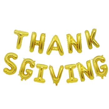 16 tolline thanksgiving kirja õhupalli set Kanadas Tänupüha õhupalli kuldne hõbe tõusis kulla õhupalli tänan teid kirja komplekt
