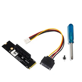 NGFF M. 2 PCI-E 4X Ärkaja Kaardi M2-Klahvi M Pcie X4 Adapter LED Indikaator SATA Power Ärkaja Jaoks Bitcoin Kaevandaja Kaevandamine
