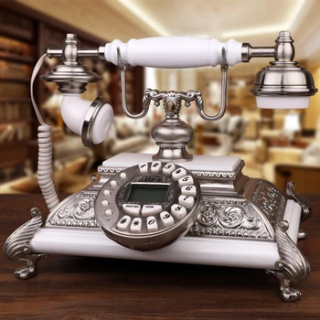 Vintage Telefon Antiik Laud Telefon Juhtmega Retro Telefoni Nuppu Dial, Puit, Telefon, Juhtmega Telefoni LCD Taustvalgustusega, Handsfree