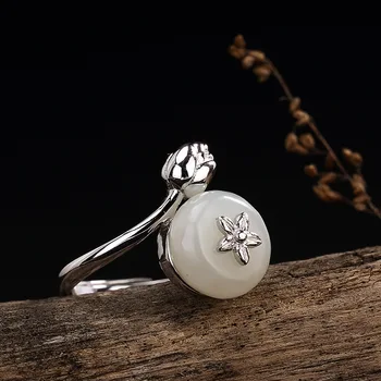 S925 silver Lill inkrusteeritud ringi kõik-matši hõbe sõrmus avamine lõike kõrge kvaliteediga daamid
