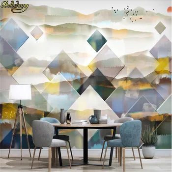 beibehang Kohandatud de papel parede 3d Maastiku geomeetriline kaunistus maali TV taust foto pannoo jaoks taustapildi elutuba