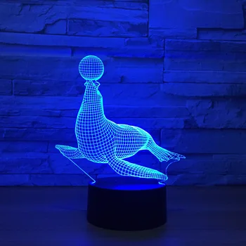 Uudne Tihend 3D LED Night Light Ostukorvi 7 Värvi Muuta USB-Touch Lüliti lambi Magamistuba Kaunistamine 3D Laua Lamp Nagu Baby Kingitused