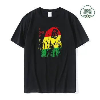 Bob Marley Puuvillane T-särk Korvpalli Dressipluus Vabaaja Suvel Street Lühikesed Varrukad Lahtised ümber Kaela Must Top