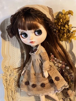 Tee värvimine seeria Blythe riided kleit Must Roosa seelik kaste 1/6 30cm BJD anime girl (Sobib Pullip,Ob24, Licca)