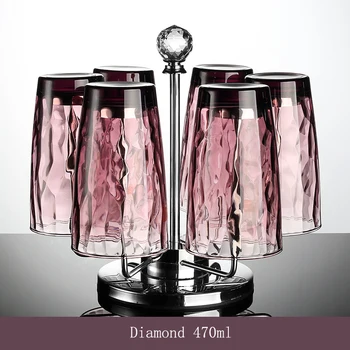 Euroopa Diamond pliivaba Klaas tass 7-osaline Komplekt, 470ml Õlle kruus Värvi tassi Leibkonna office vee tassi Juua tass