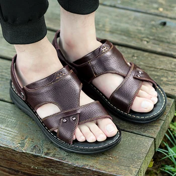 slaid sandalle sandalias sandalen-rooma masculino zandalias playa mees couro tõeline cuir vietnam sandalet sandel uomo ete v de