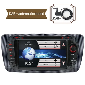 A-Veenduge, 2 Din 7 Tolline autoraadio DVD DAB+ GPS VMCD 3G SWC Bluetooth, Navigatsiooni Seat Ibiza 6J 2009-2013 0