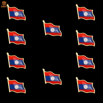 10TK Laos Emailiga Lipu Sõle Sobiks Kauboi Müts Rinnamikrofon Suveniiride Ohutuse Pannal Sõrmed Embleemi Patriot