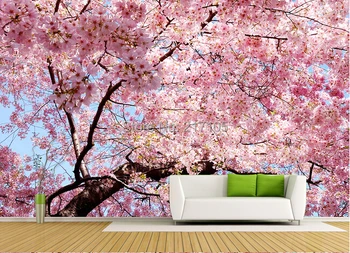 Custom 3D suured murals looduslik maastik kirsipuud, elutoas TV taustaks magamistoas tapeet