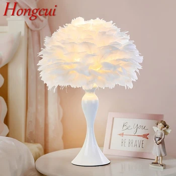Hongcui Kaasaegne Tabel Lamp LED Loominguline Disain Fashion Valge Sulg Laud Tuli Koju elutuba Tüdruk on Magamistuba voodi kõrval Decor