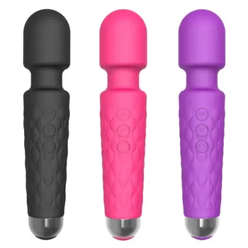 20 Mustrid Silikoon Super Power Võlukepp Vibraator Sex Mänguasjad, Naiste Clit ja G-punkti Stimuleeriv Täiskasvanud Mänguasi