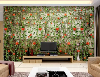 Retro seina pind lill idülliline 3d murals jaoks taustapildi elutuba foto tapeet, seinad Kodu Kaunistamiseks