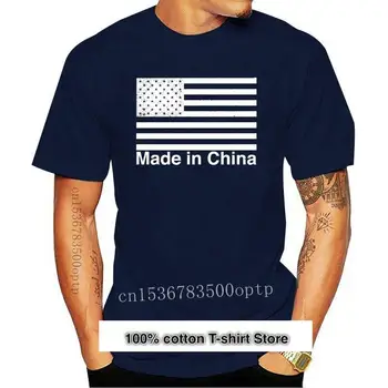 Nuevo Mens hecho en Hiina divertido bandera americana EAÜ orgullo T camisa
