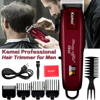 Kemei Karvade Trimmer Meeste Professionaalne Clipper Electric Hair Cutting Machine Juhtmeta Barber Clipper USB-kiirlaadimine KM-PG2600