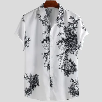 Vintage Hiina Stiilis Luksus Havai Särgid Meestele on Suvel Lühikese Varrukaga Särgid, Meeste Vabaaja Print Särk Suvel Streetwear 1