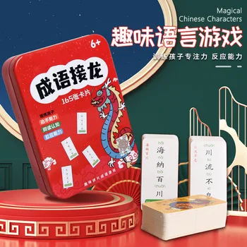 Kõnekäänd Solitaire mängukaardid Laste Magic Hiina Tähtedega Lõbus algkooli Väljaanne Kirjaoskuse Ja Õigekirja Mängu Kaardid 2